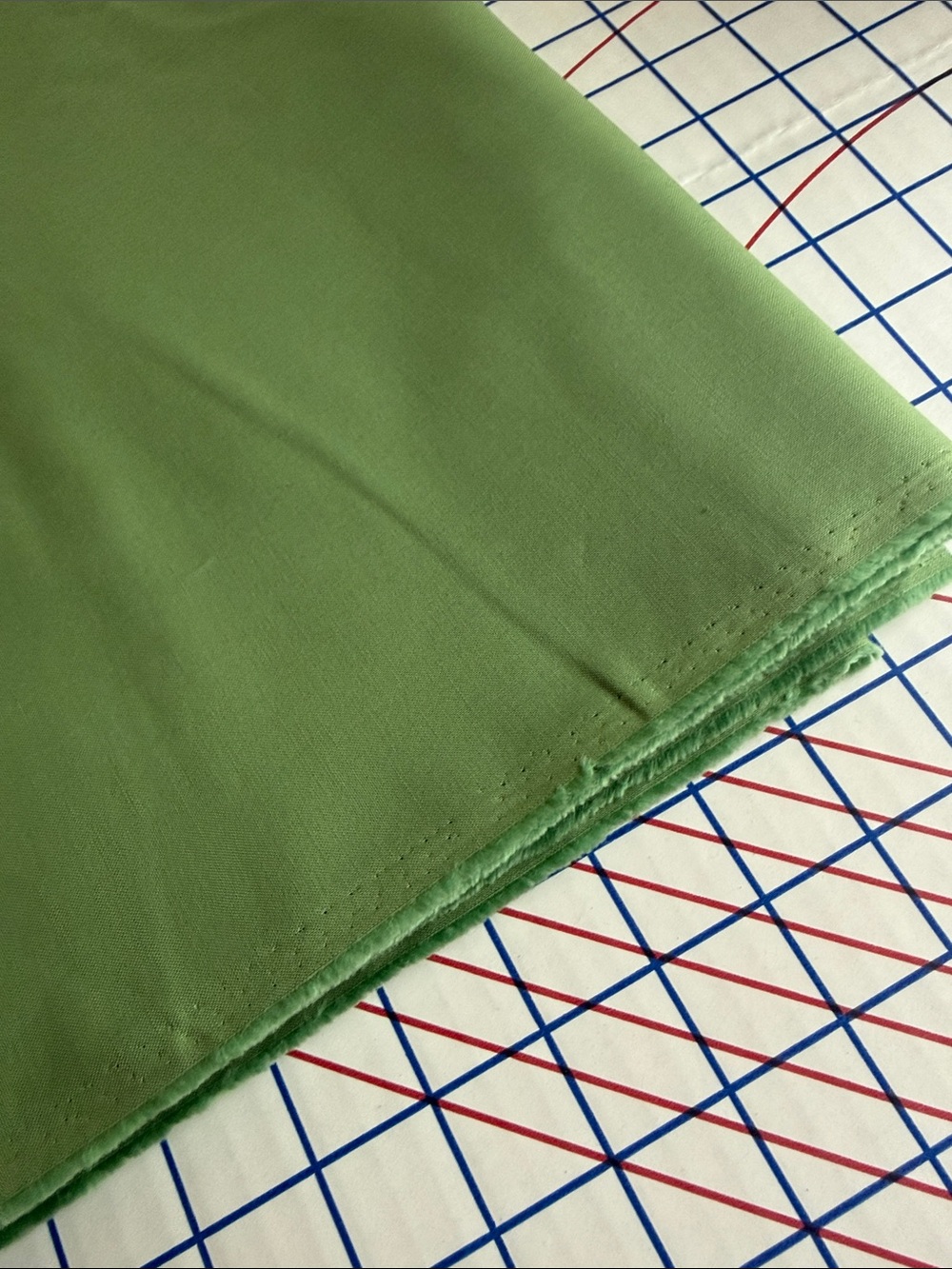 Vintage 1970s Avocado Green Cotton Blend Fabric 2+ Yards x 44” Solid Sturdy - Picture 3 of 11